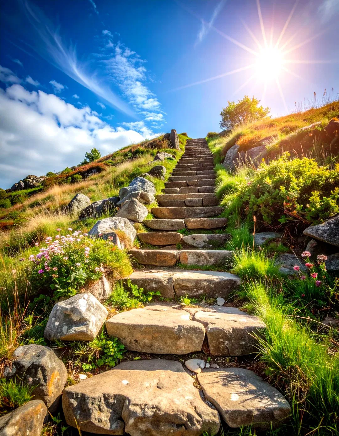 Fieldstone Natural Stairway