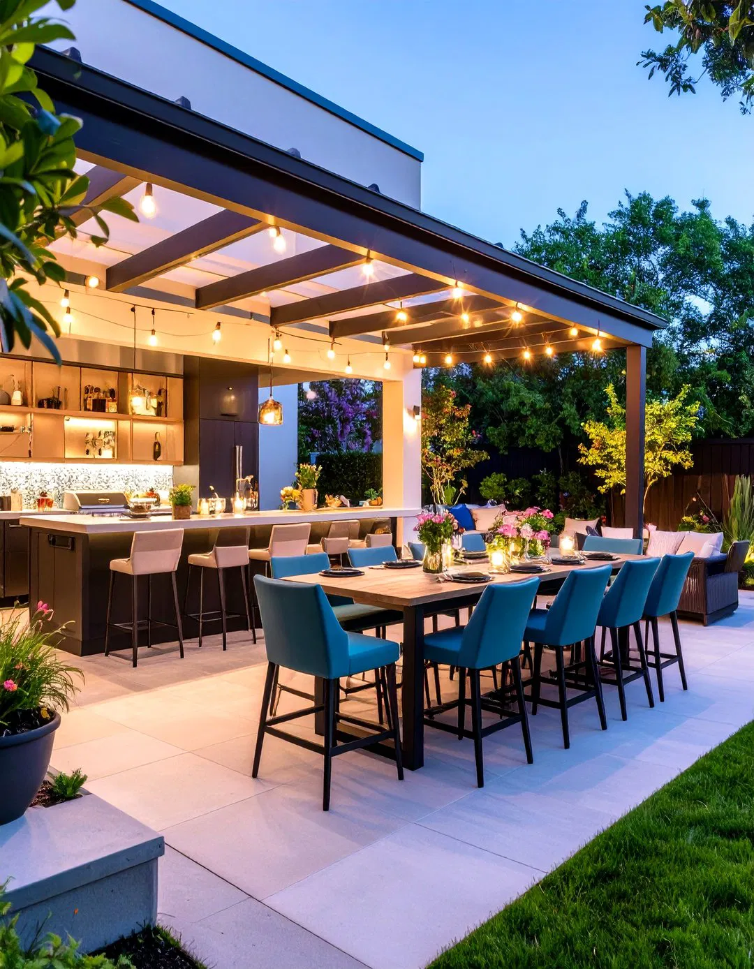 Bar Height Entertaining Patio