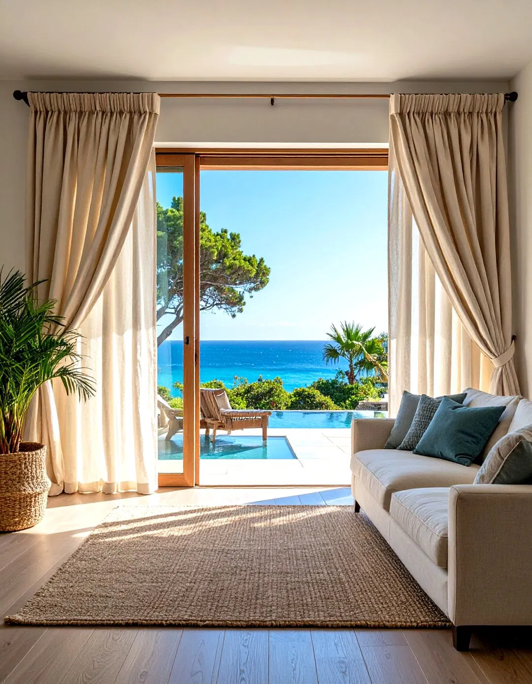 Linen Sliding Door Drapes