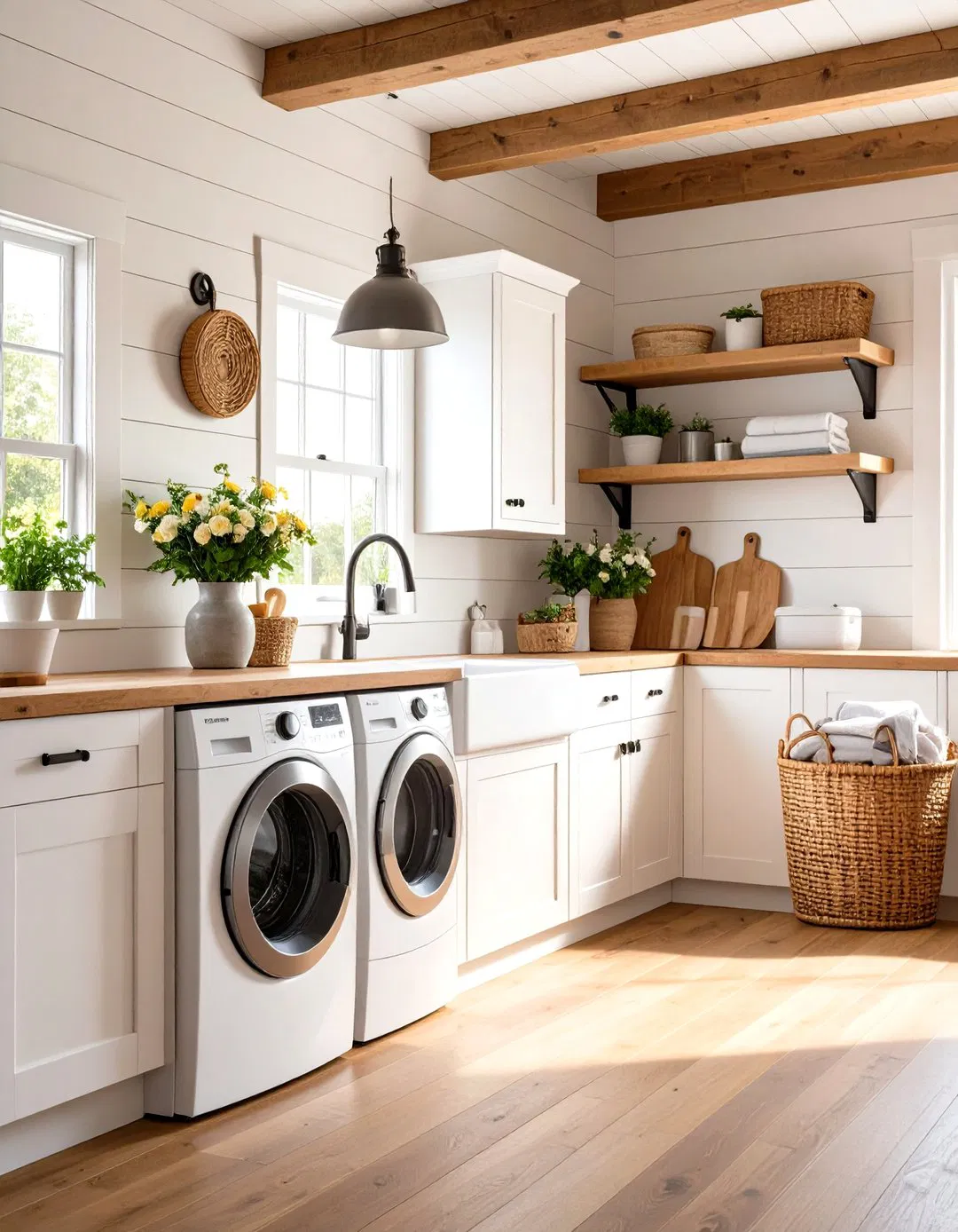 Natural Wood Shiplap with Rustic Elements