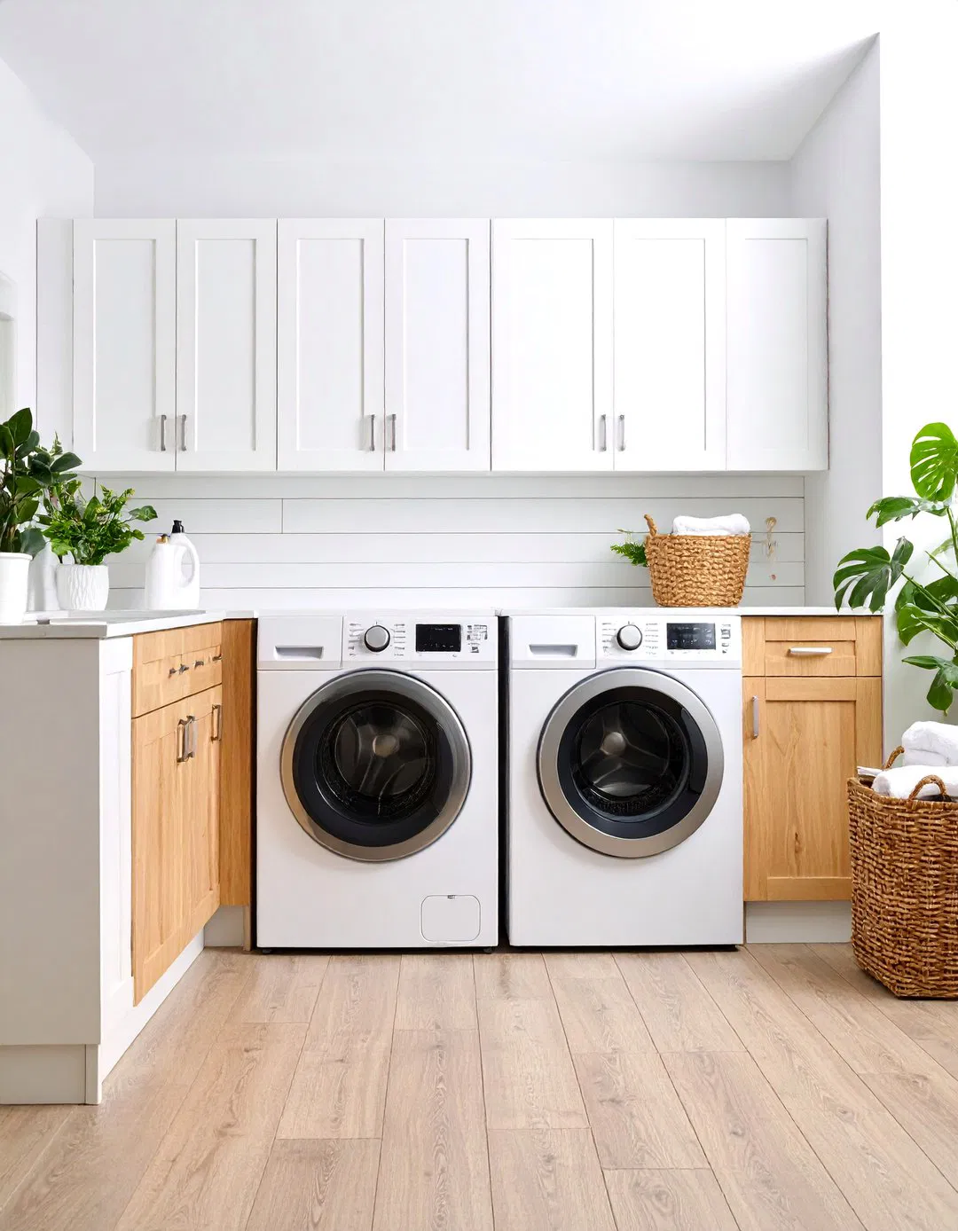 Shiplap Backsplash Behind Appliances