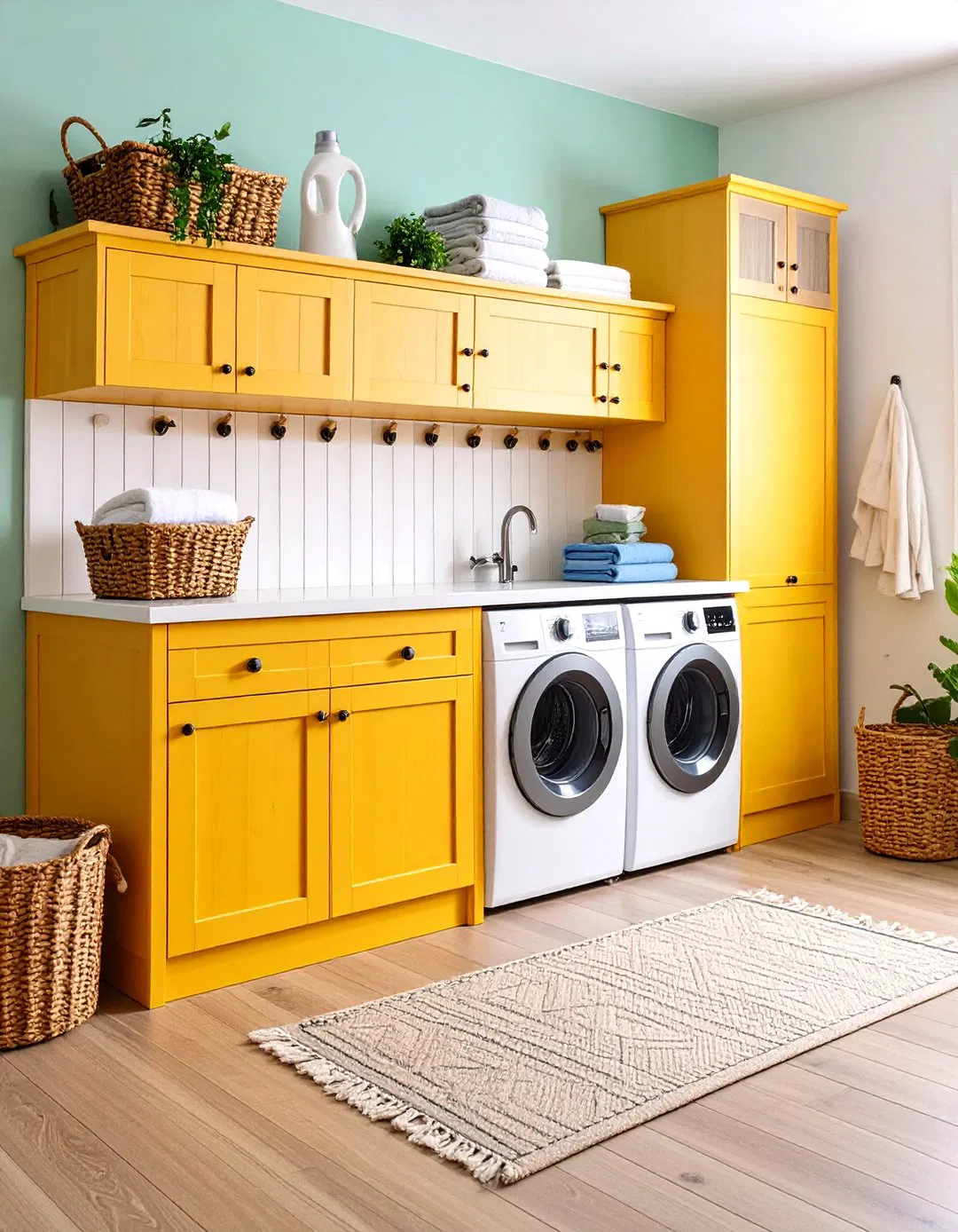 Shiplap with Custom Built-in Bench