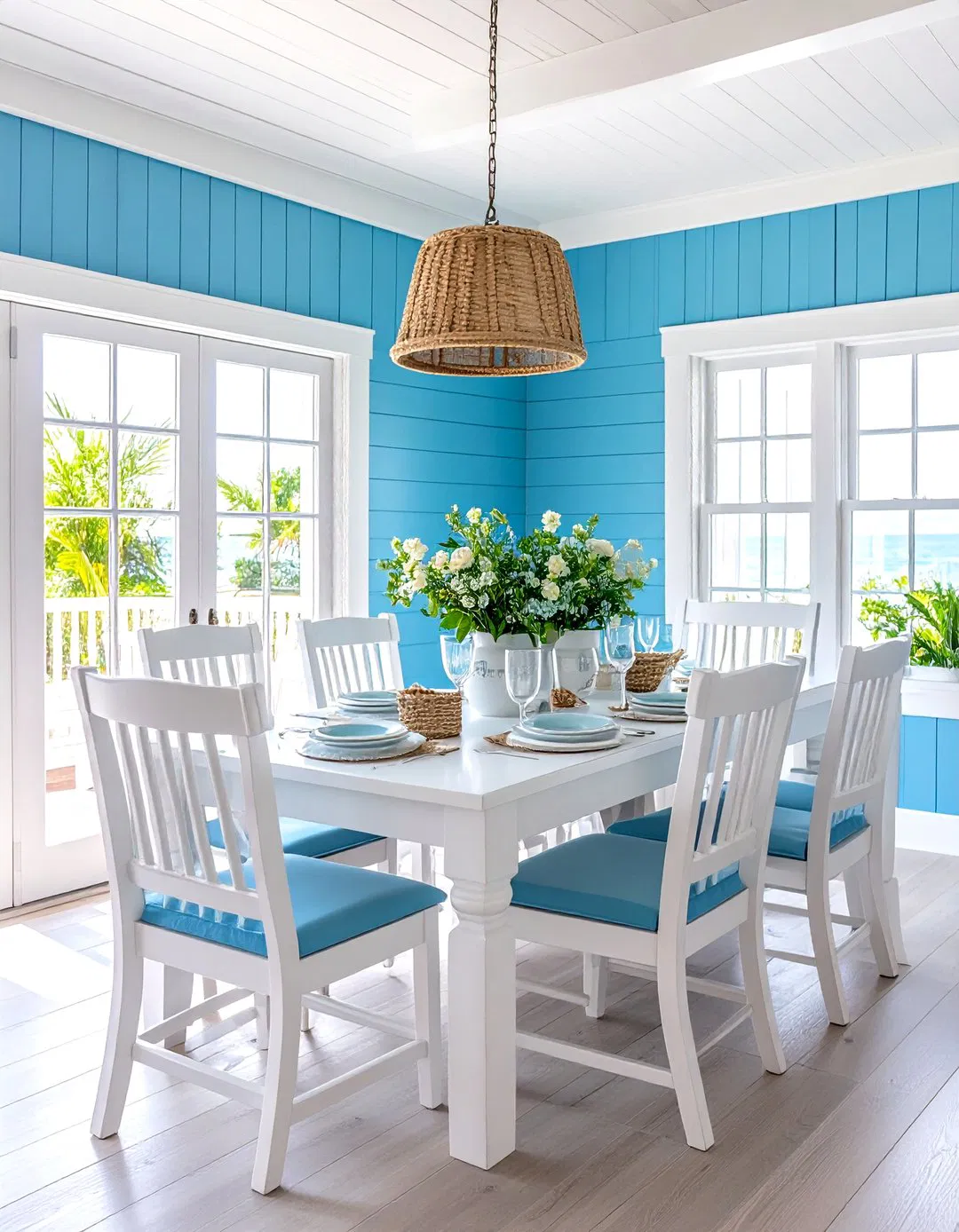 Blue Painted Shiplap Coastal Style
