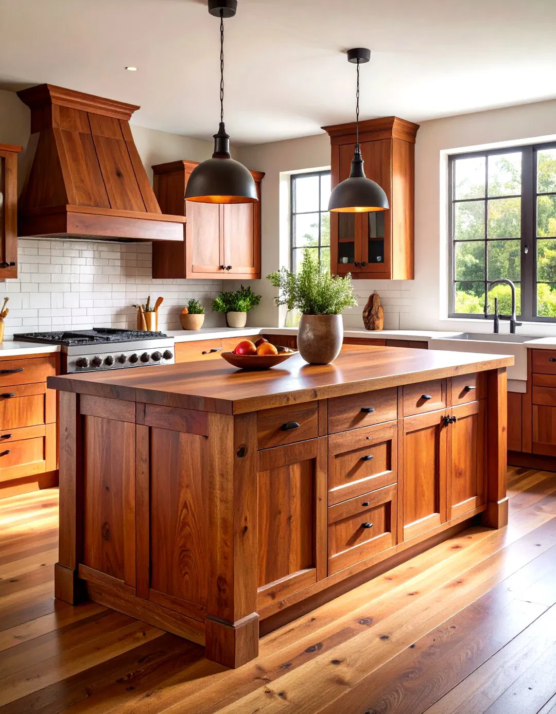 Chestnut Wood Kitchen Island