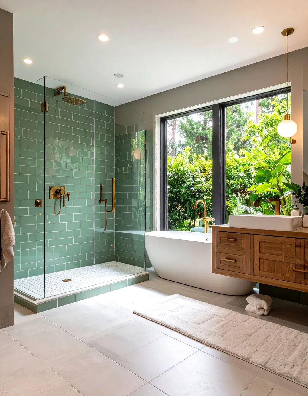 Sage Green Subway Tile Shower - 24 Sage Green Bathroom Ideas