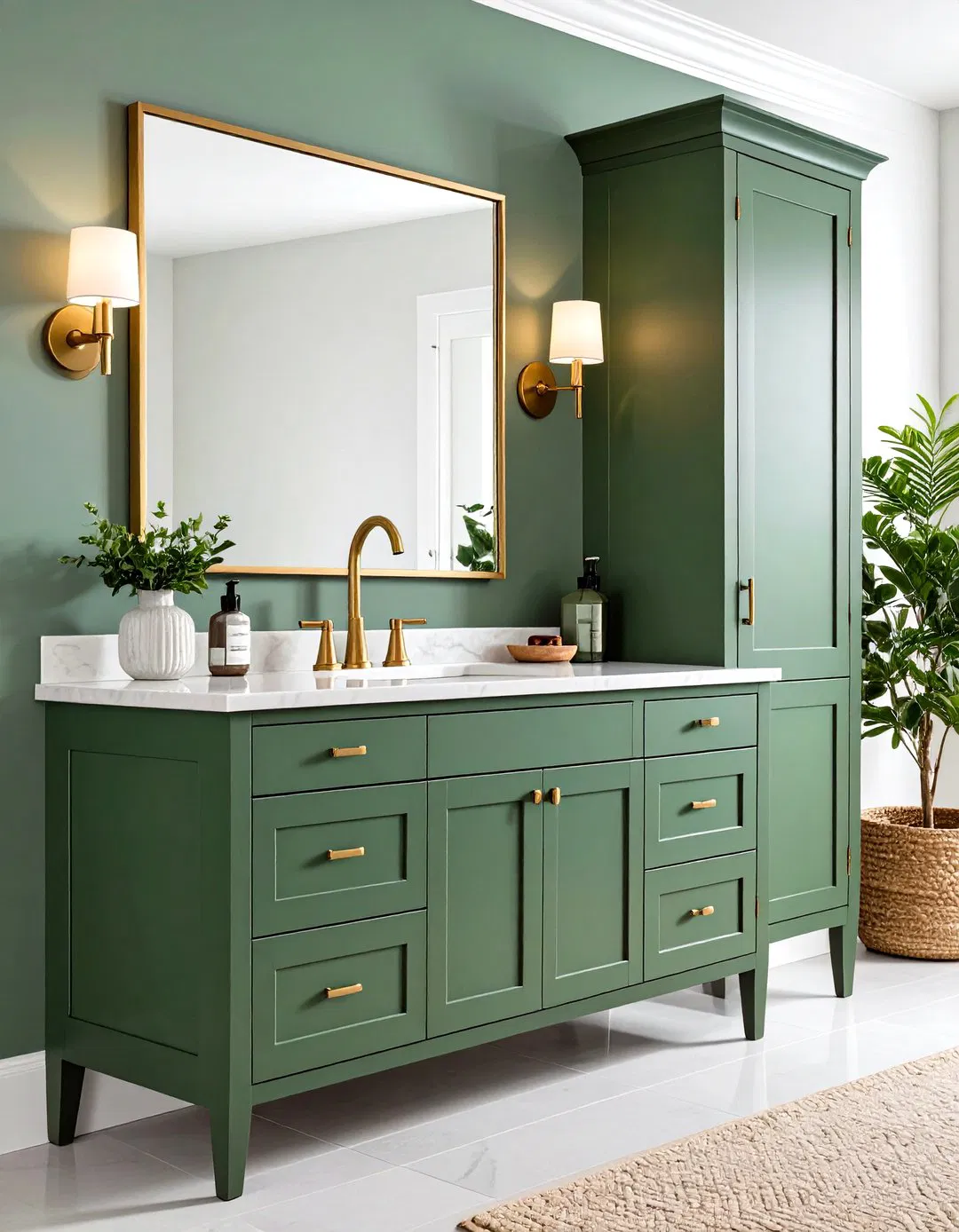 Sage Green Medicine Cabinet Feature - 24 Sage Green Bathroom Ideas