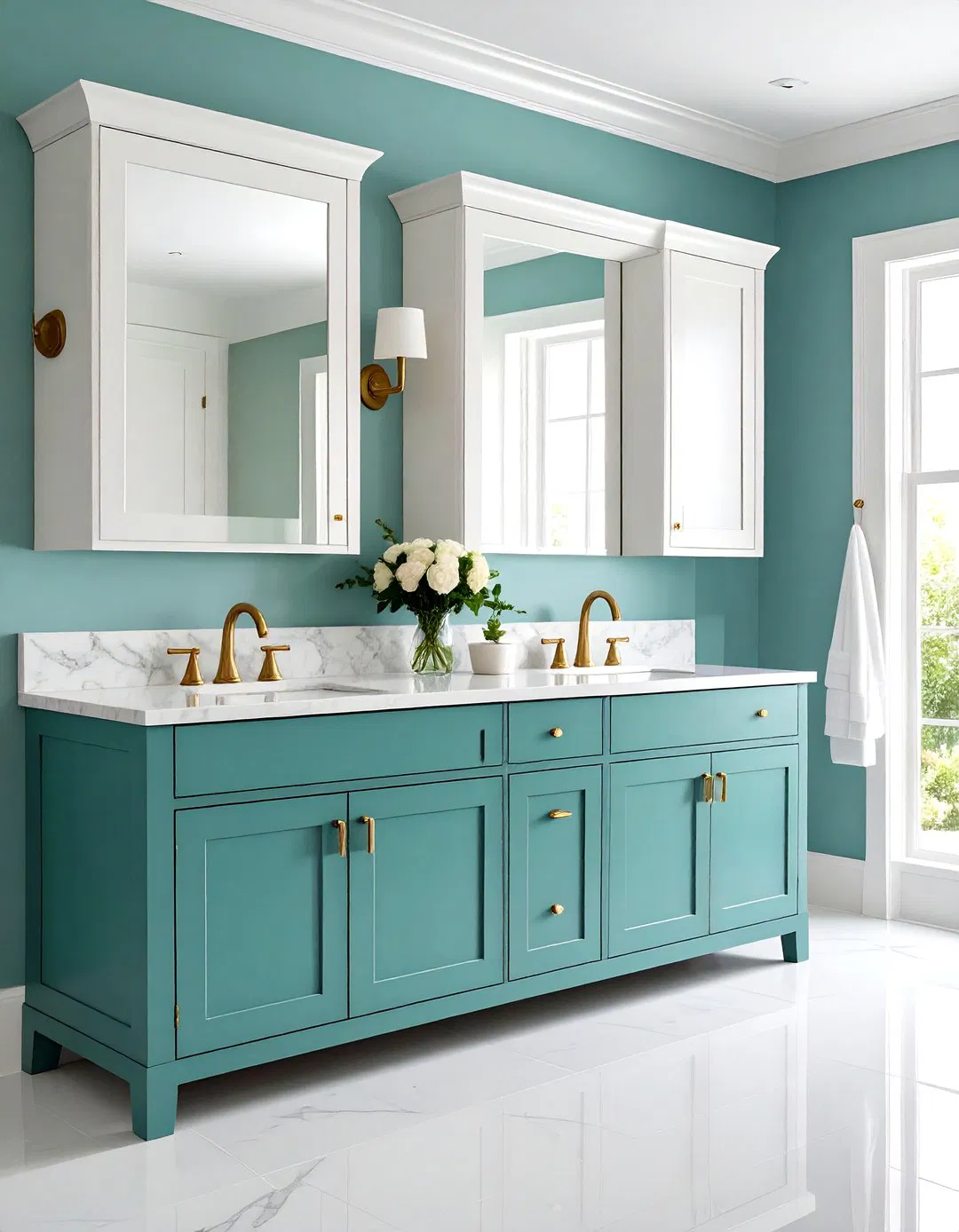 Sage Green Two Tone Vanity - 24 Sage Green Bathroom Ideas