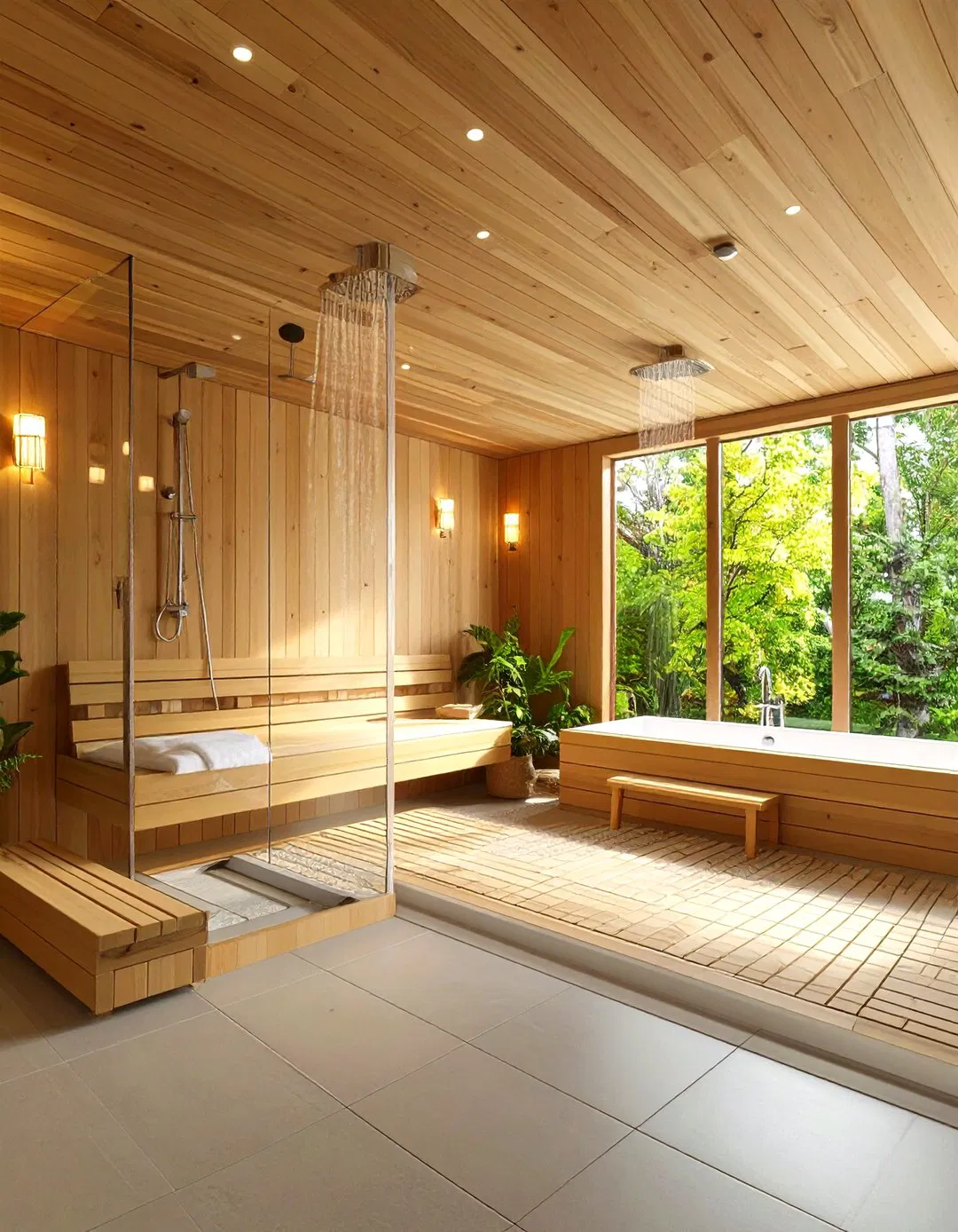 Wet Room Sauna with Integrated Shower