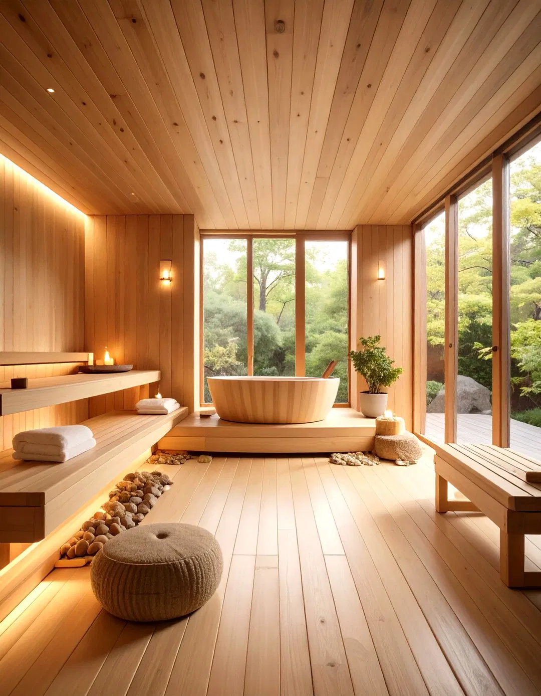 Japanese Inspired Sauna with Minimalist Aesthetics