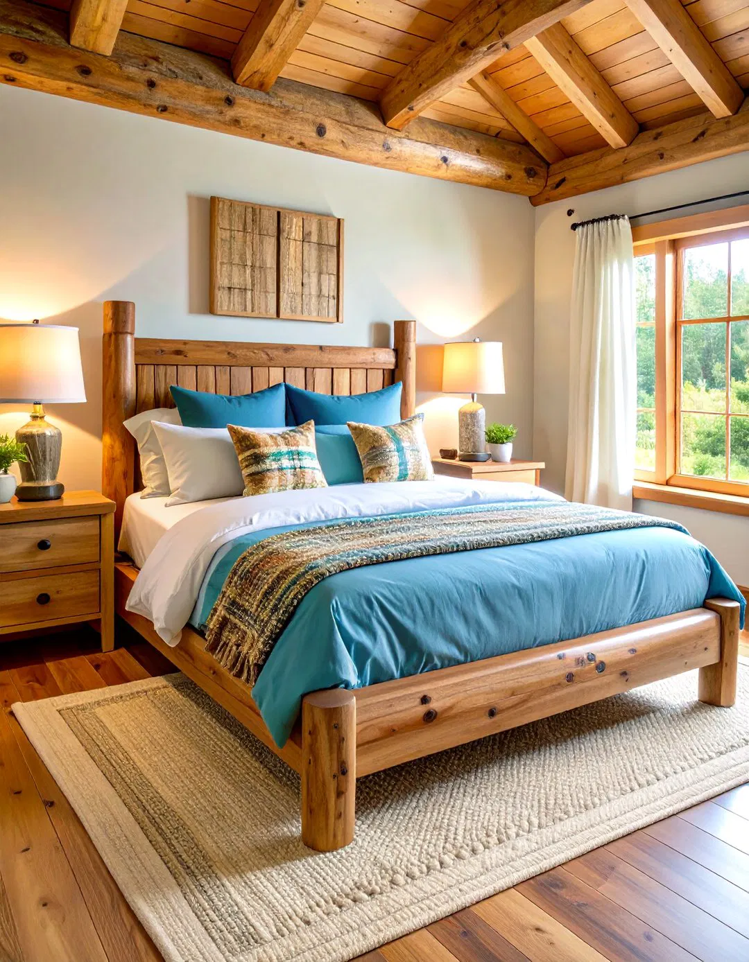 Rustic Log Bed Frame Centerpiece