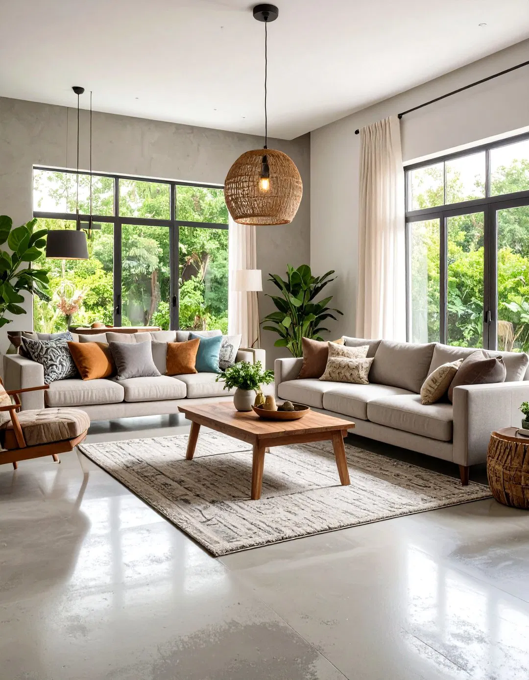 Caring for Concrete to Preserve Rustic Charm - Rustic Concrete Floor Living Room Ideas