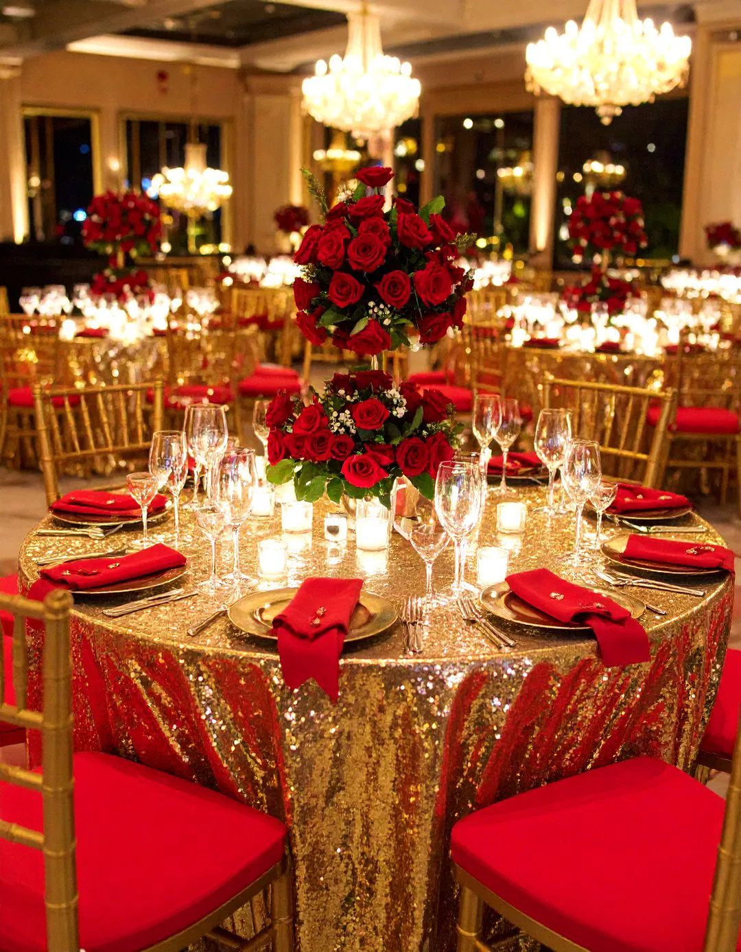 Red and Gold Glamour Wedding