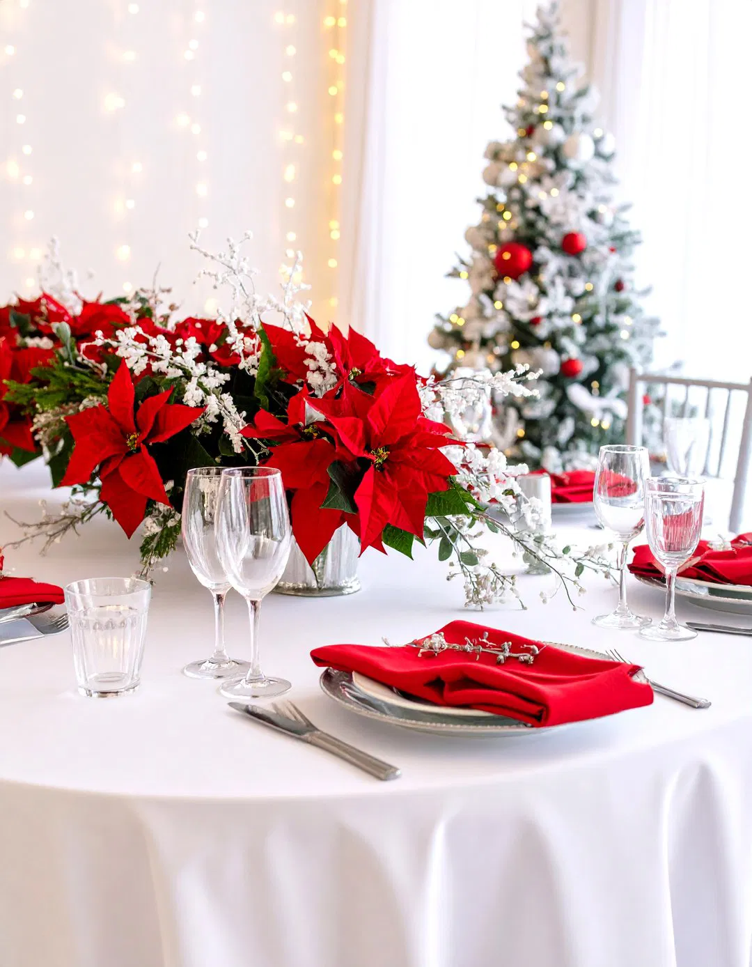 Red and Silver Winter Wonderland Wedding