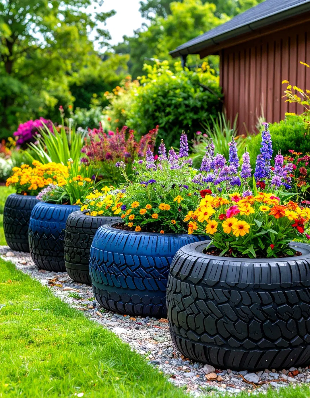Scalloped Edge Tire Planters