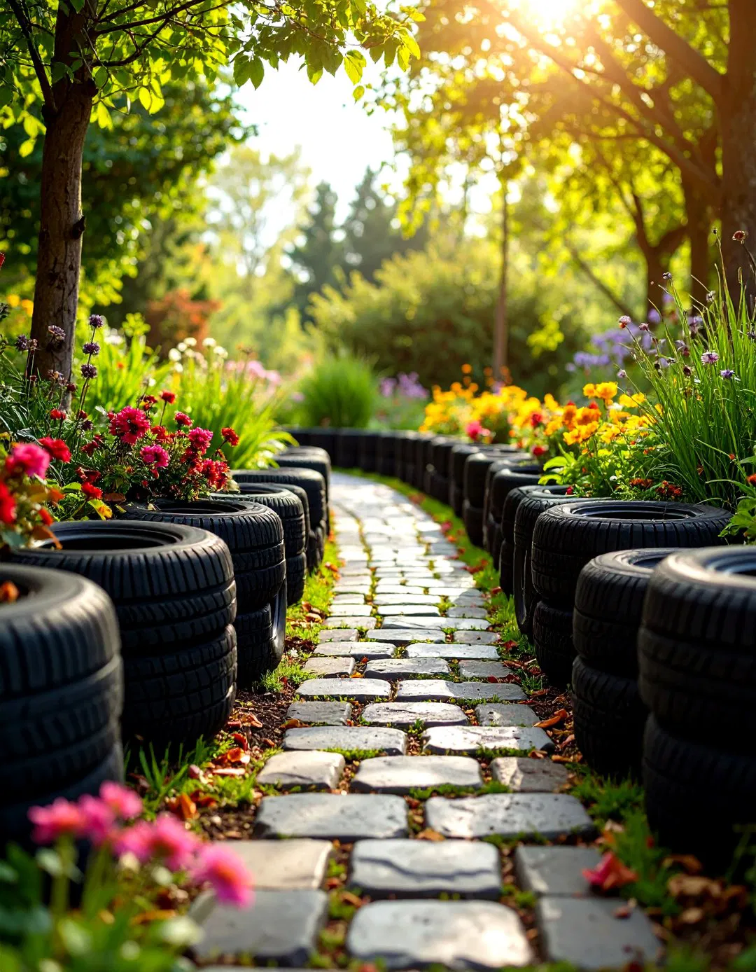 Tire Garden Path Edging