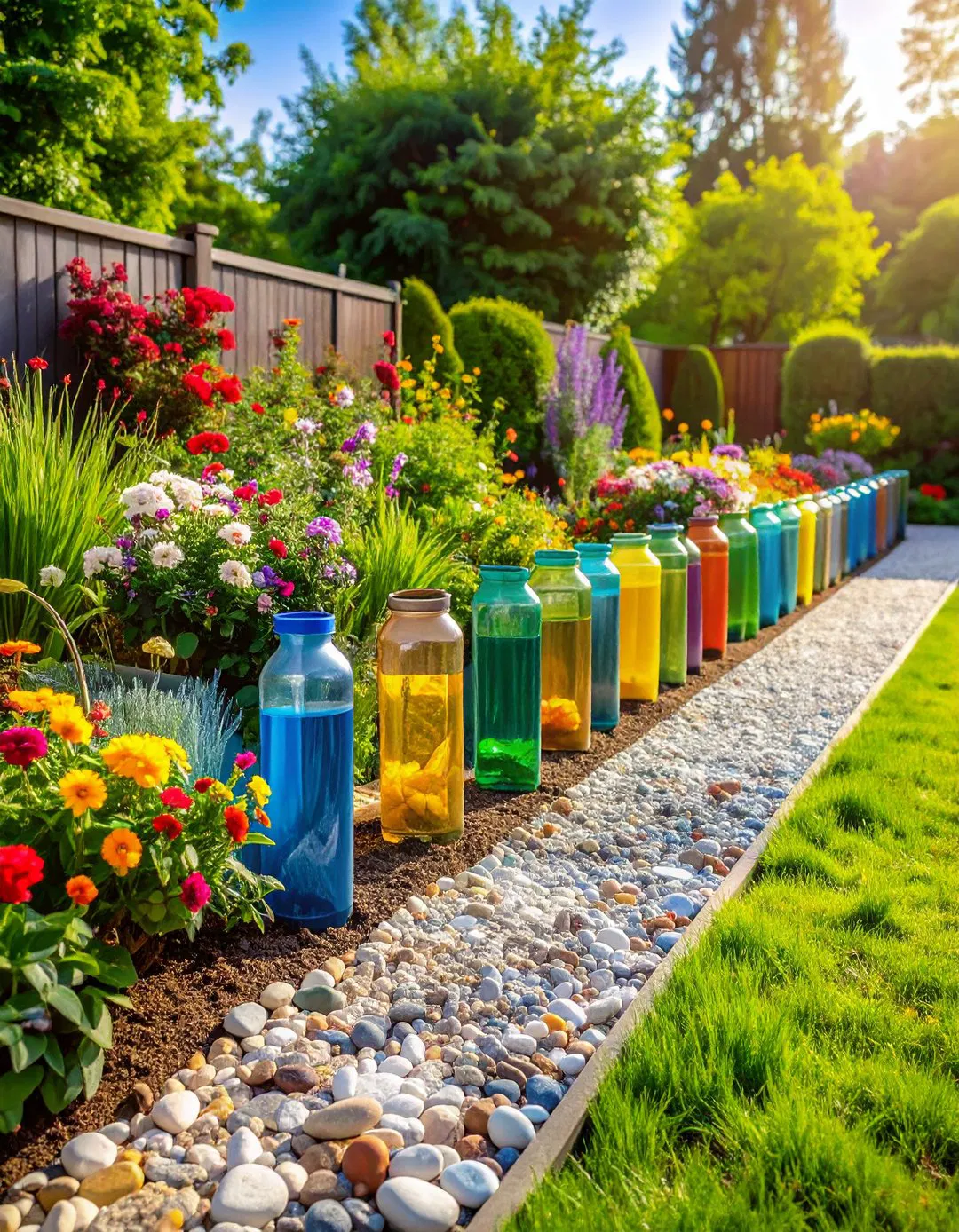 Recycled Plastic Bottle Garden Edging