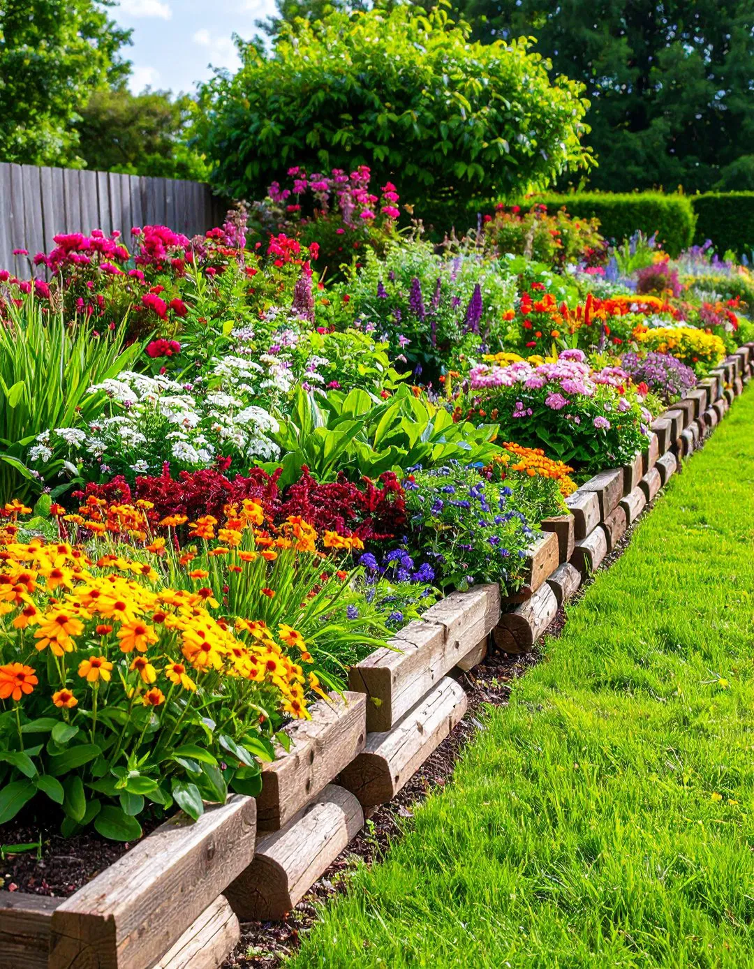 Reclaimed Railroad Tie Garden Edging