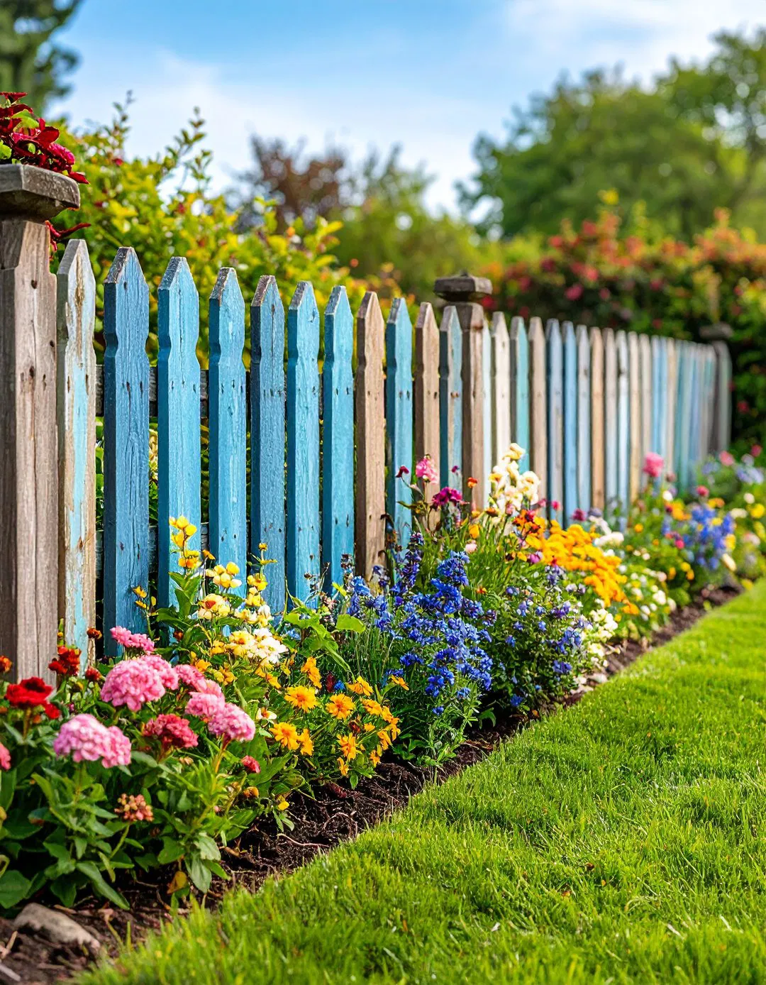 Antique Fence Panel Garden Edging
