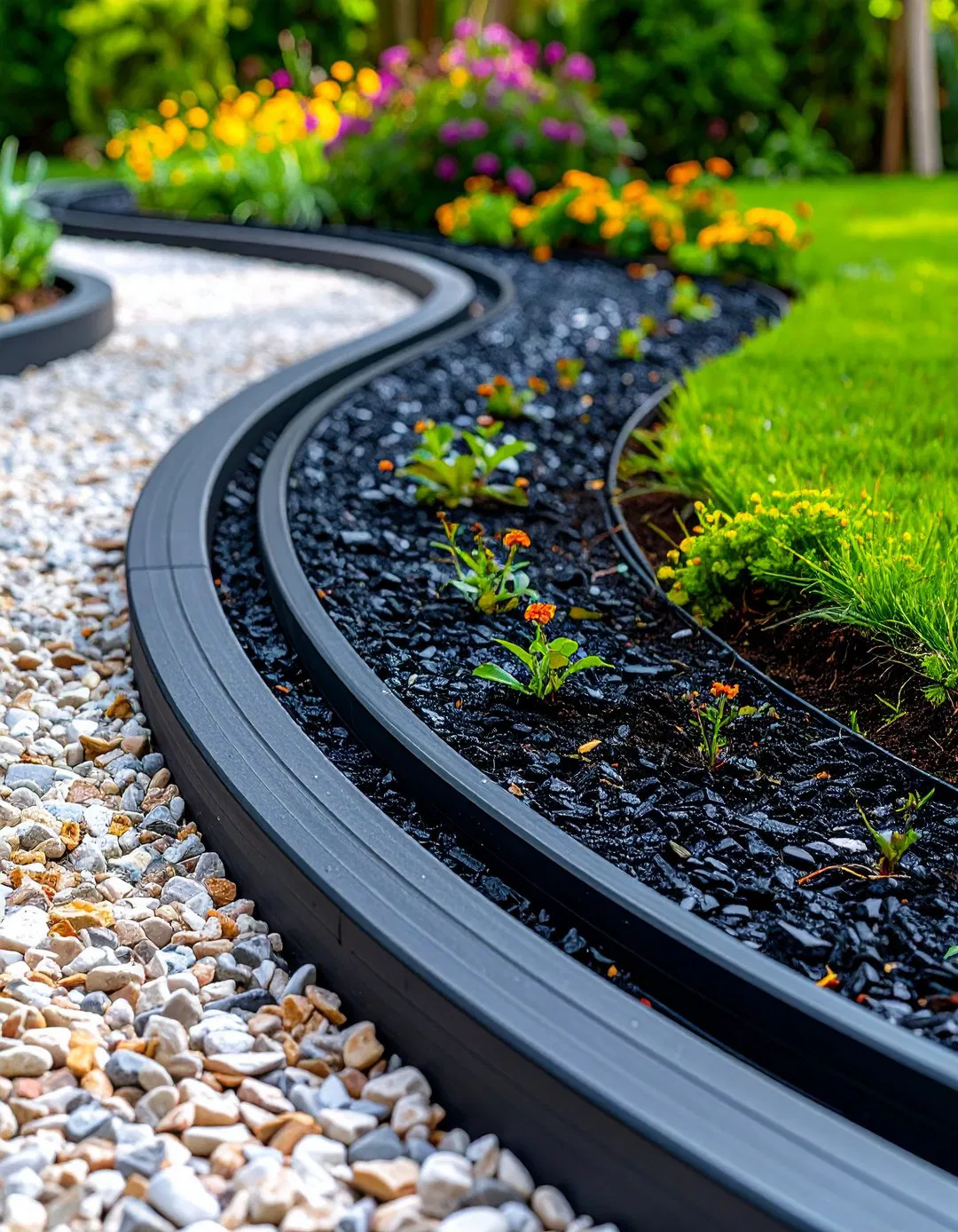Recycled Rubber Tire Garden Edging