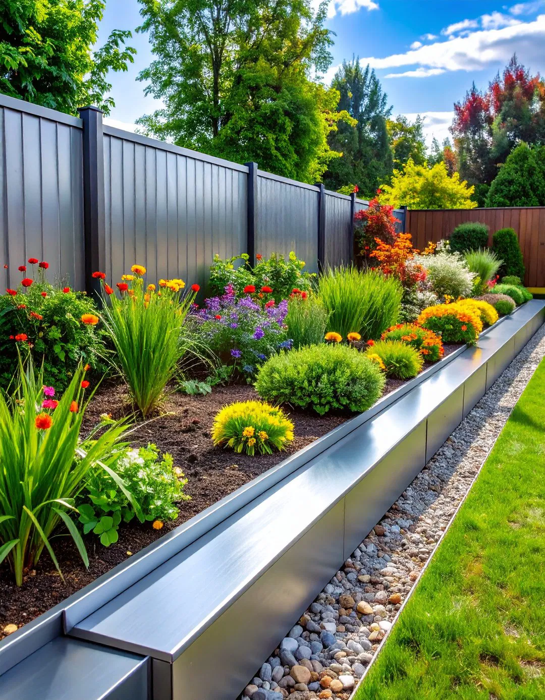 Recycled Metal Sheeting Garden Edging