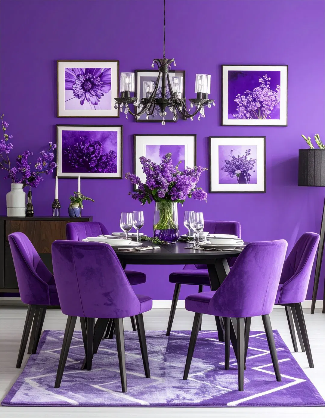 Purple Art Gallery Wall Display