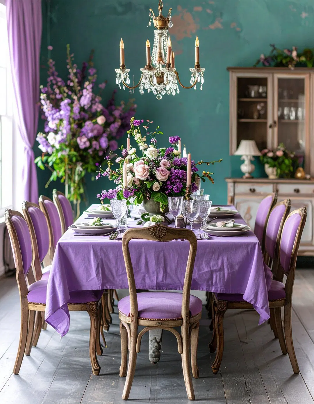 Mauve Shabby Chic Dining Style