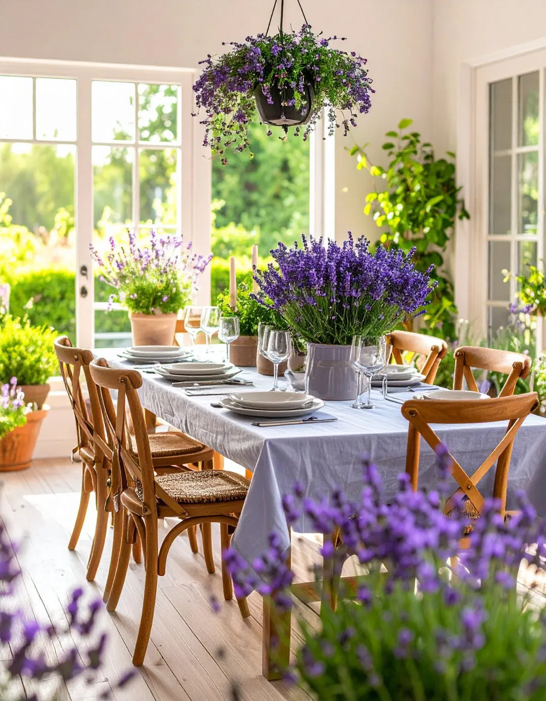 Lavender Herb Garden Dining Integration