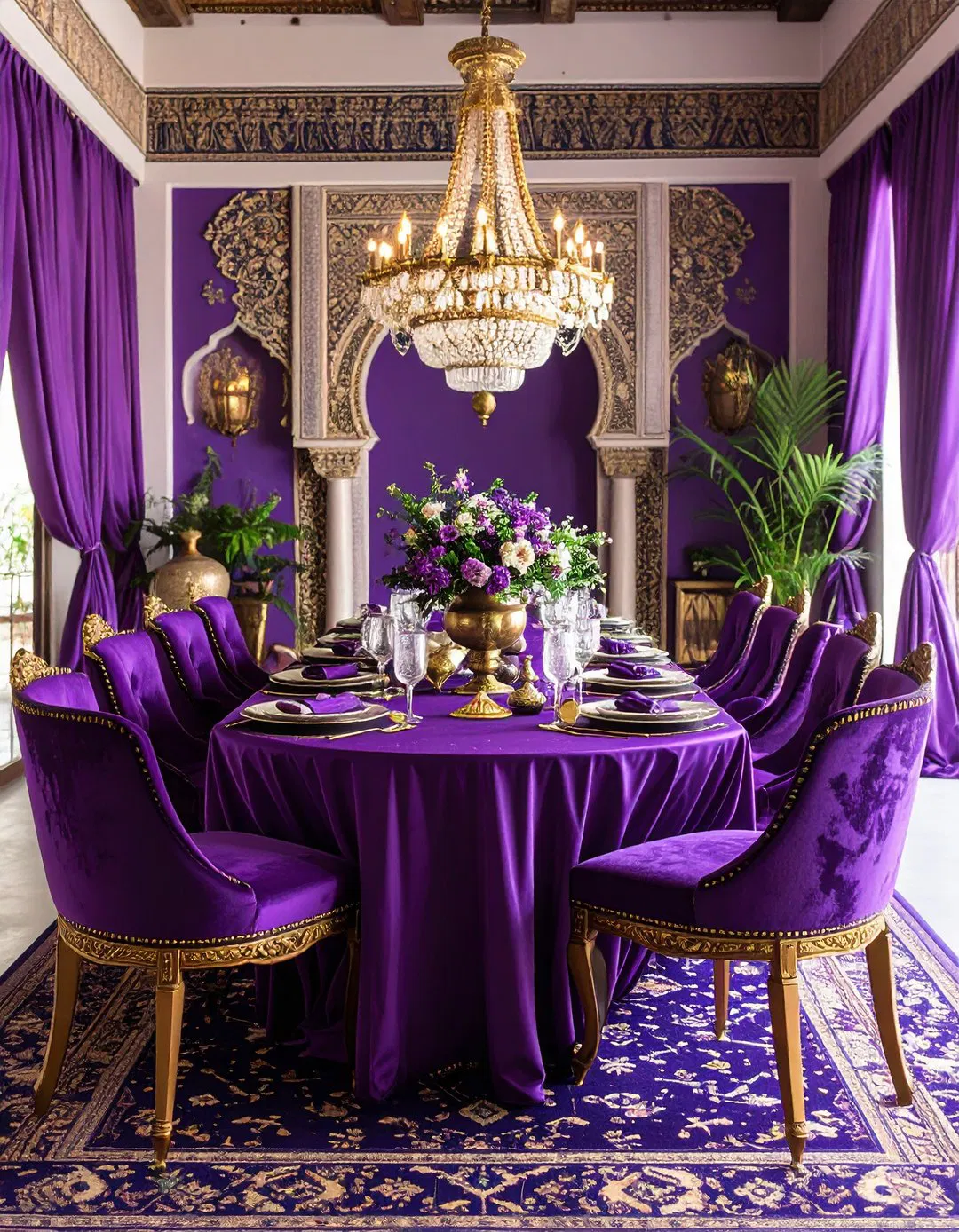 Purple Moroccan Dining Room Theme