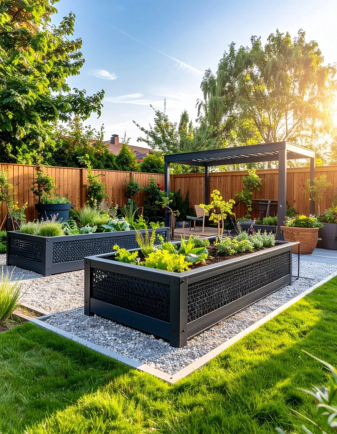 Galvanized Metal Raised Bed with Wire Mesh