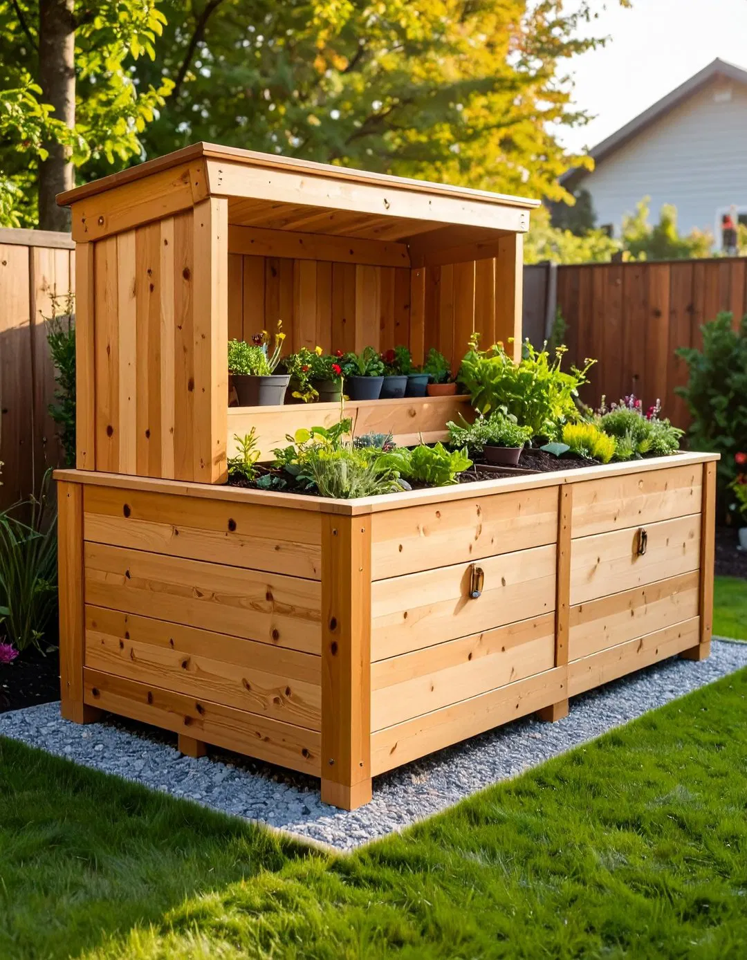 Raised Bed with Built-In Storage