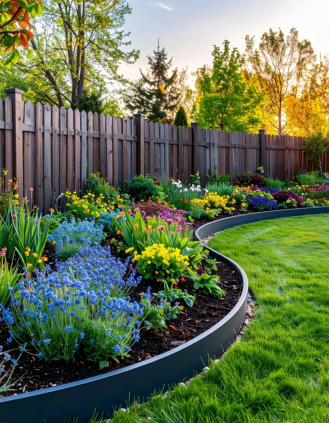 Curved Raised Bed with Serpentine Fence