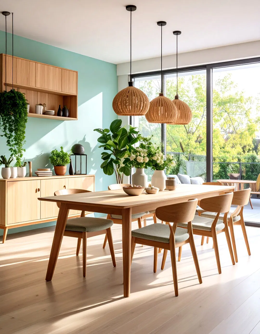 Open Concept Dining Room with Built In Buffet Storage