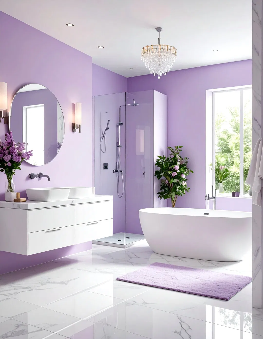 Soft Lilac - Purple Bathroom Ideas