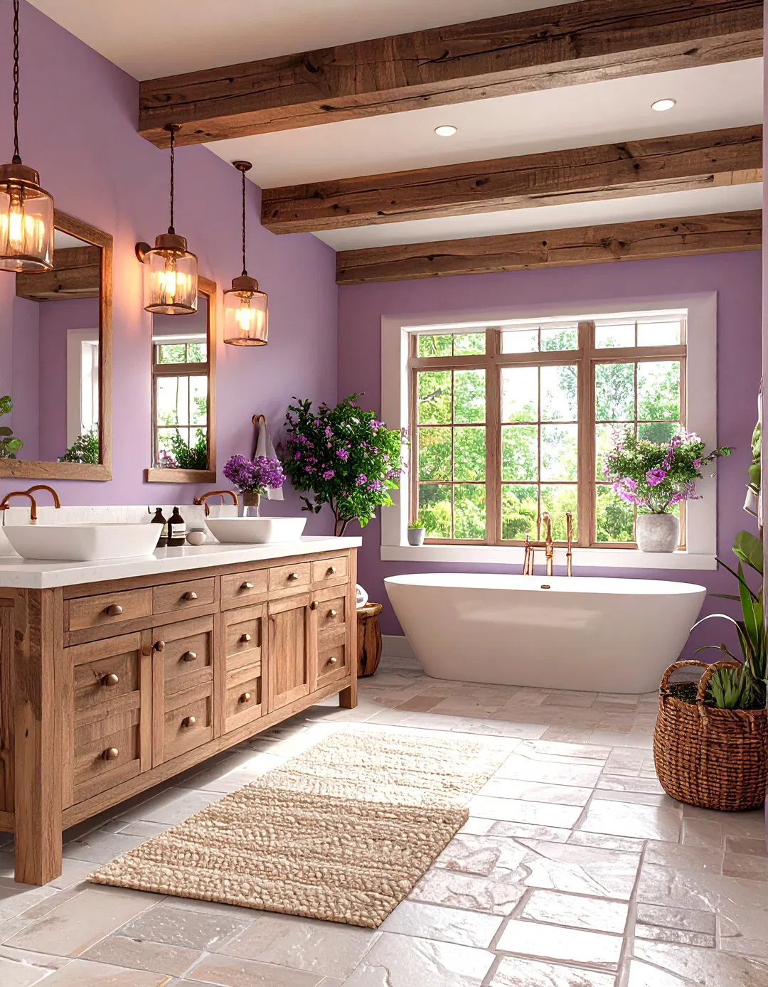 Rustic Mauve - Purple Bathroom Ideas