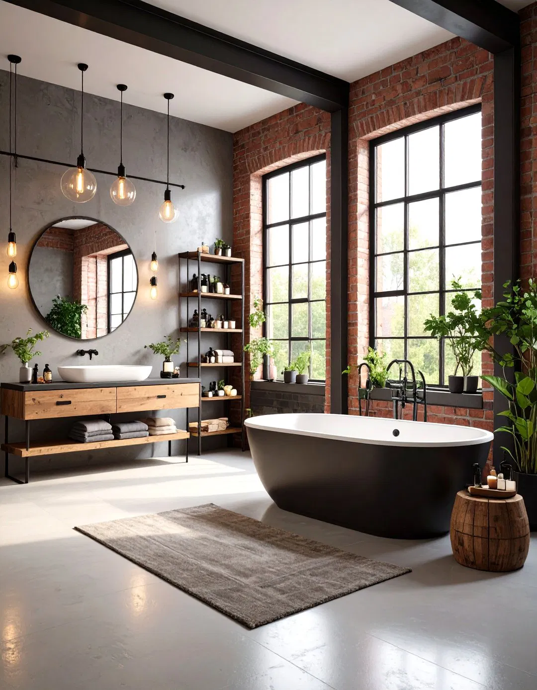 Industrial Eggplant - Purple Bathroom Ideas