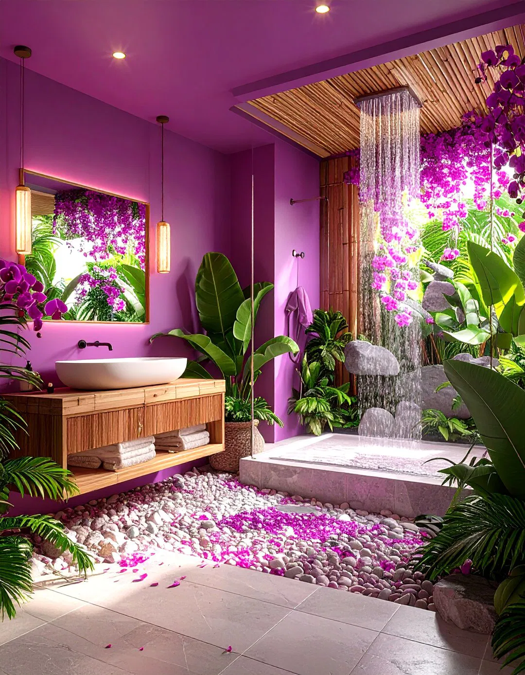 Tropical Orchid - Purple Bathroom Ideas