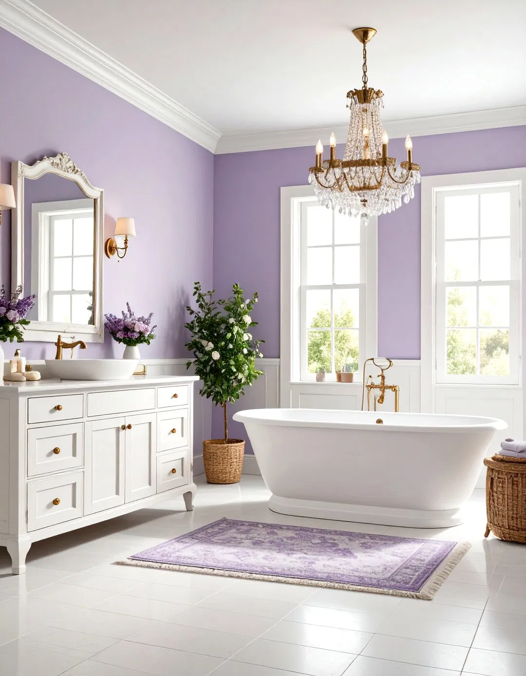 French Country Lavender - Purple Bathroom Ideas