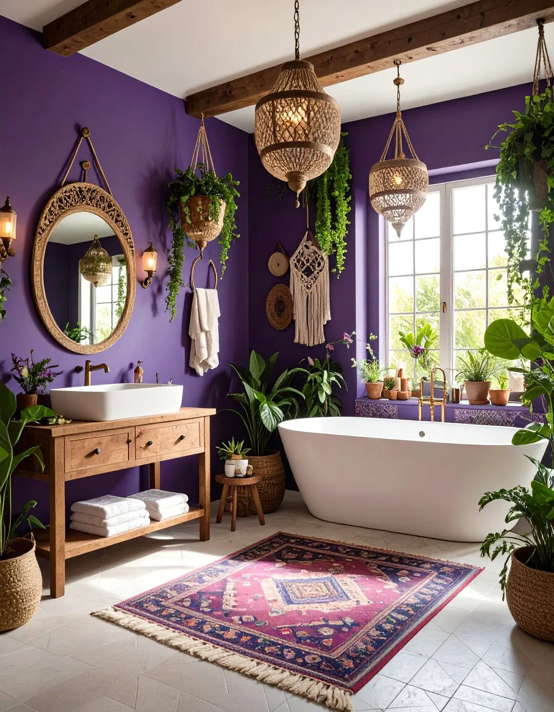 Bohemian Violet - Purple Bathroom Ideas