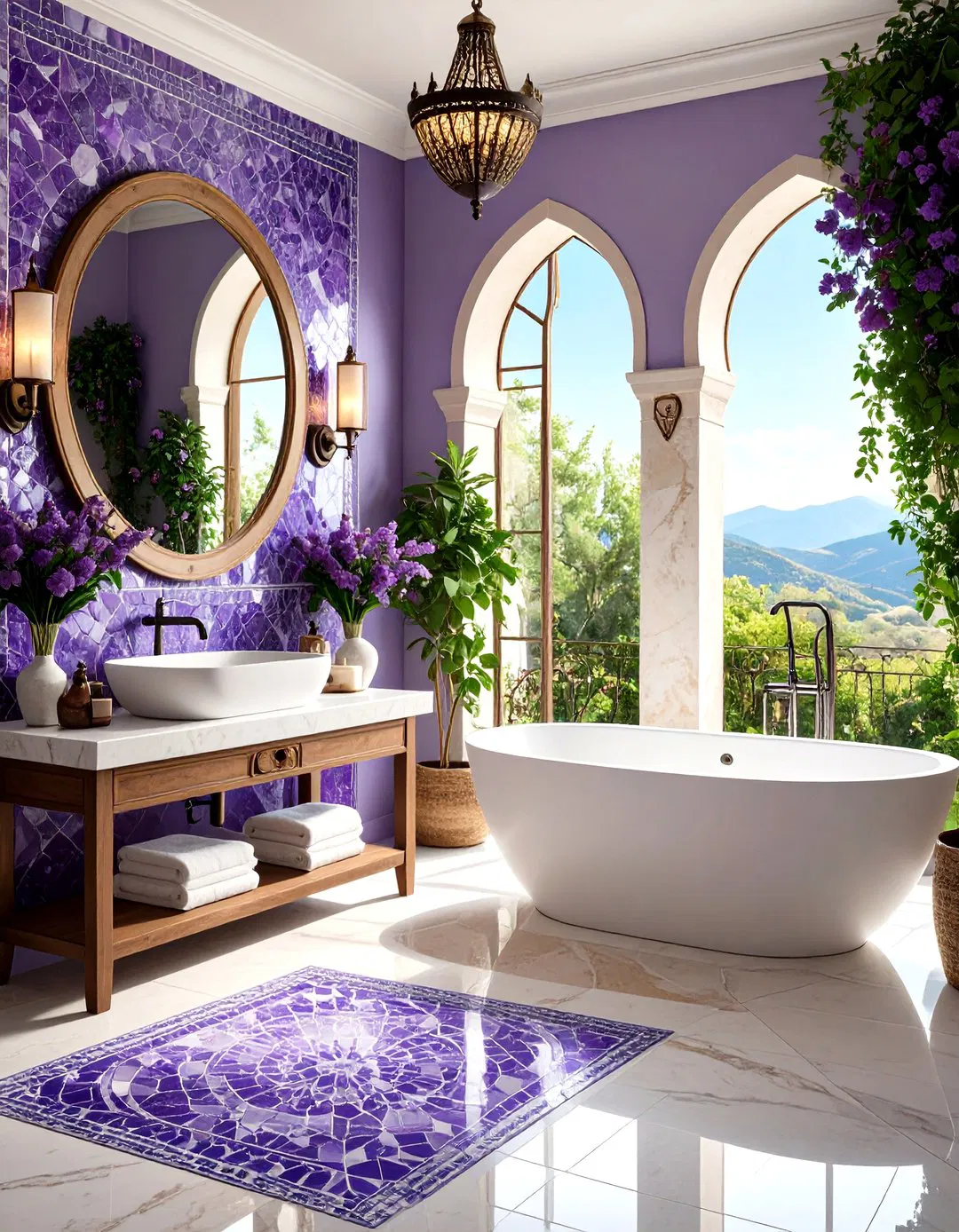 Mediterranean Amethyst - Purple Bathroom Ideas