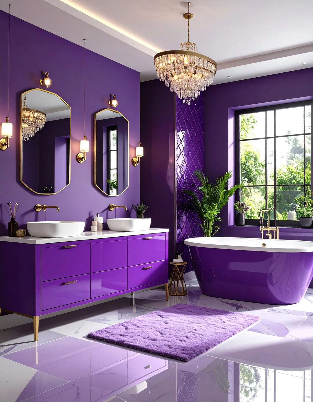 Retro Purple - Purple Bathroom Ideas