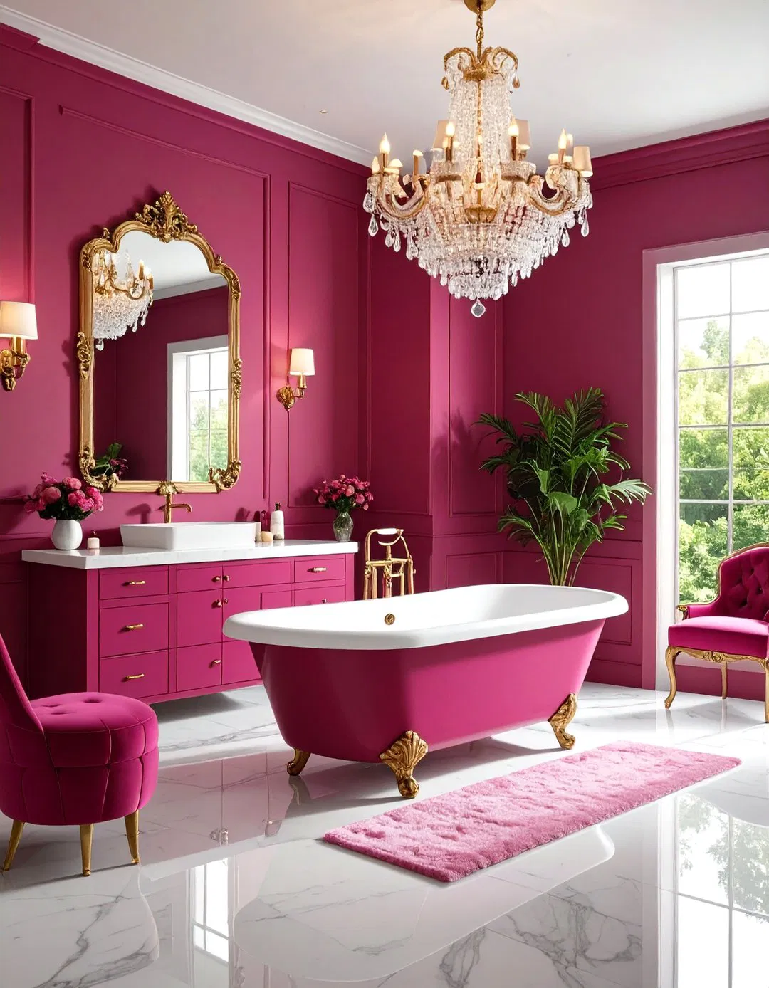 Glamorous Magenta - Purple Bathroom Ideas