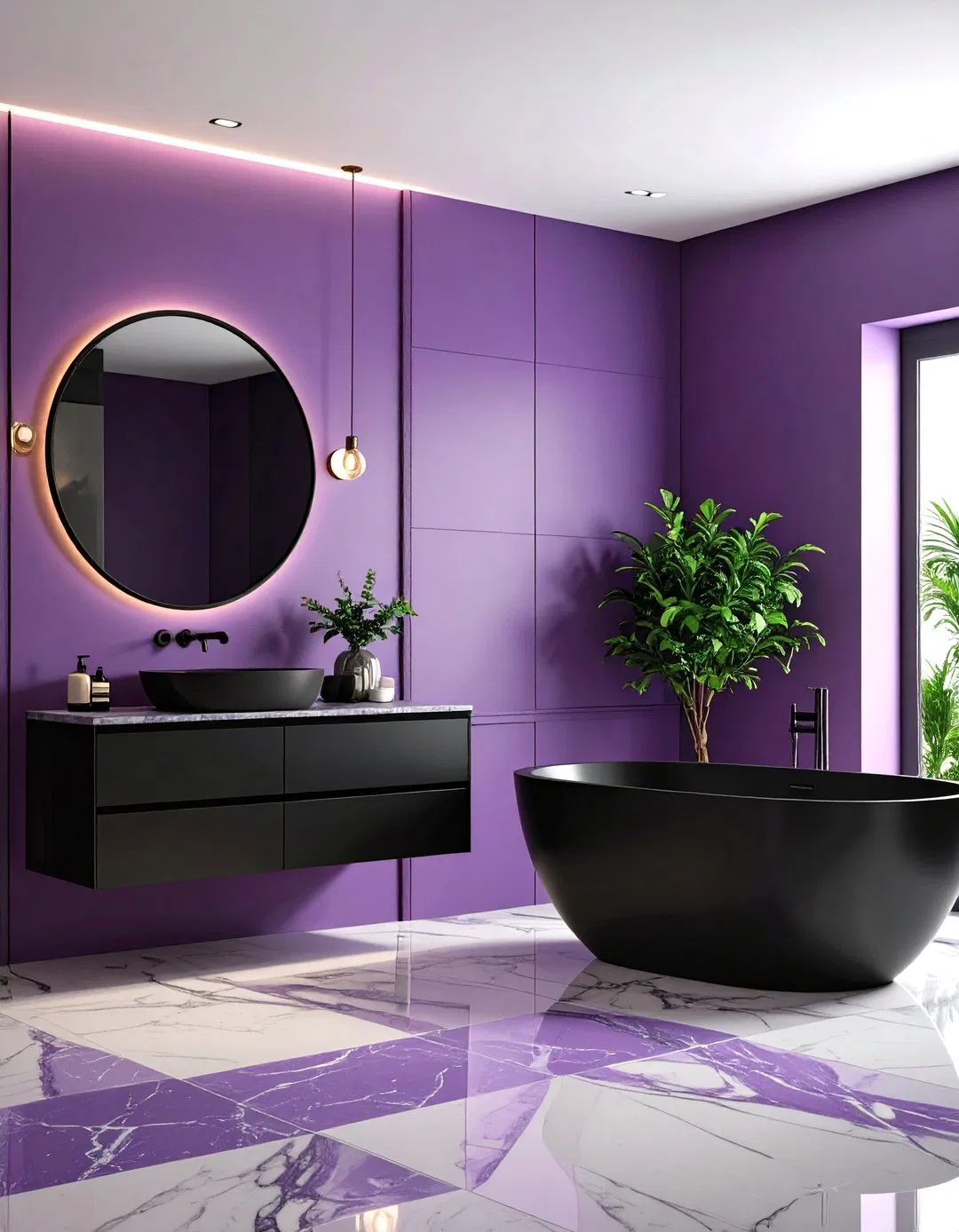Urban Eggplant - Purple Bathroom Ideas