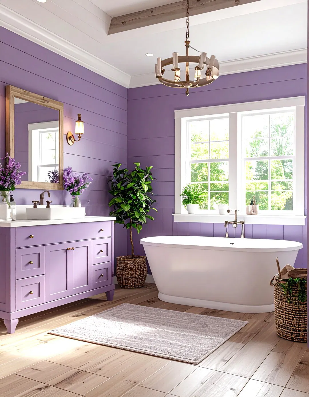Modern Farmhouse Mauve - Purple Bathroom Ideas