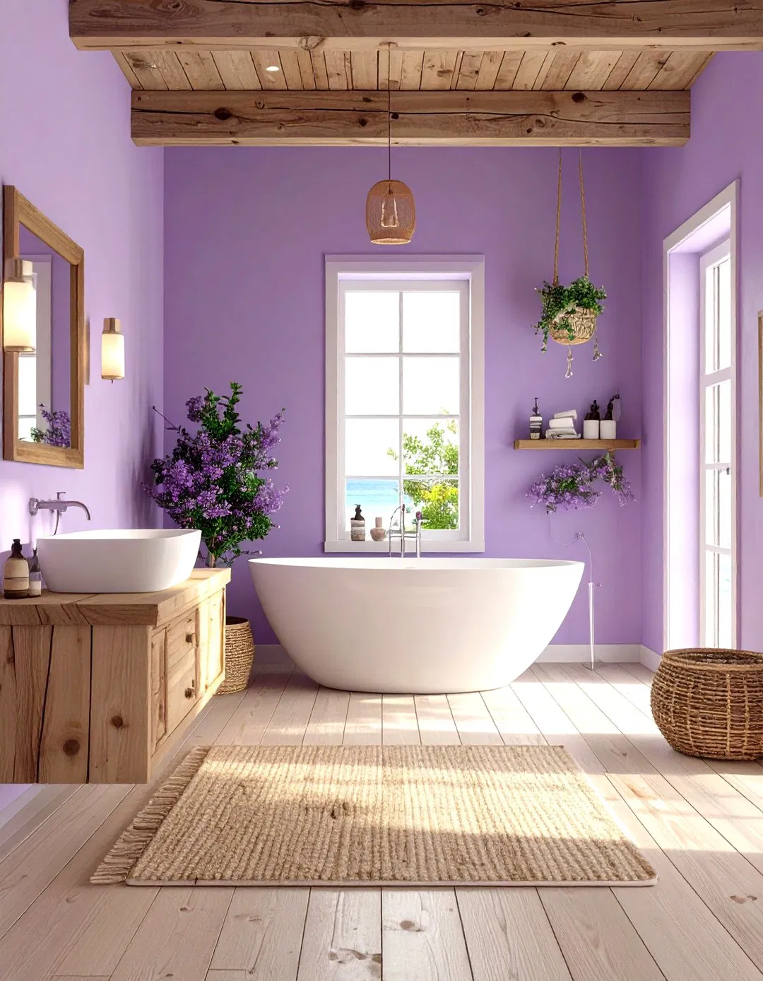 Coastal Purple - Purple Bathroom Ideas