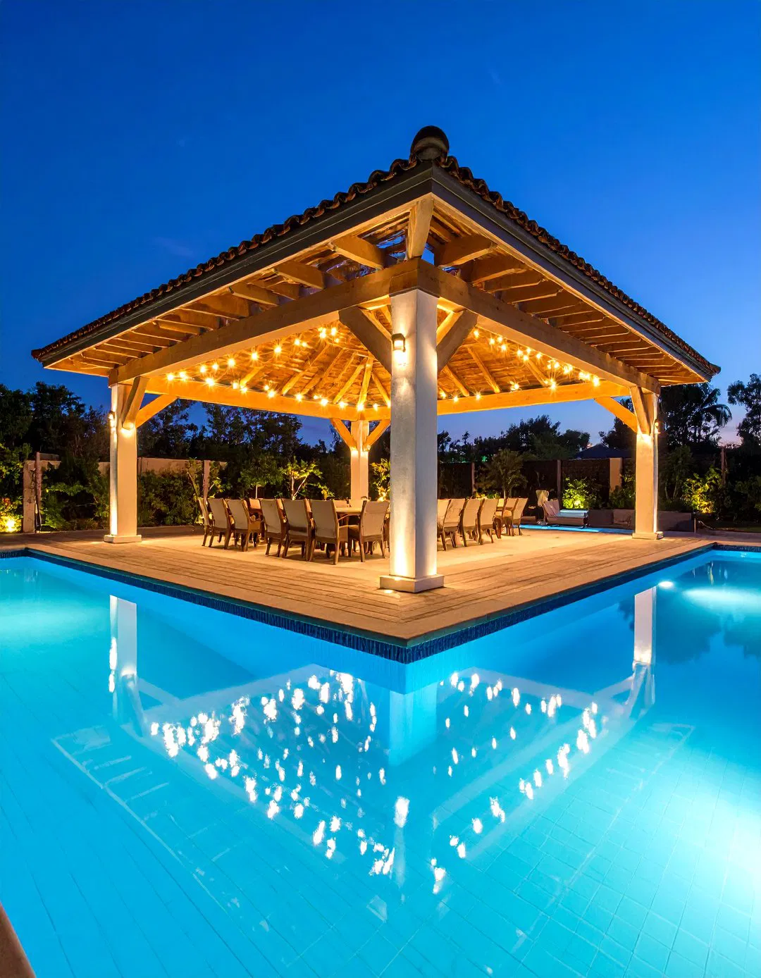 Pool Gazebo Structure Lighting