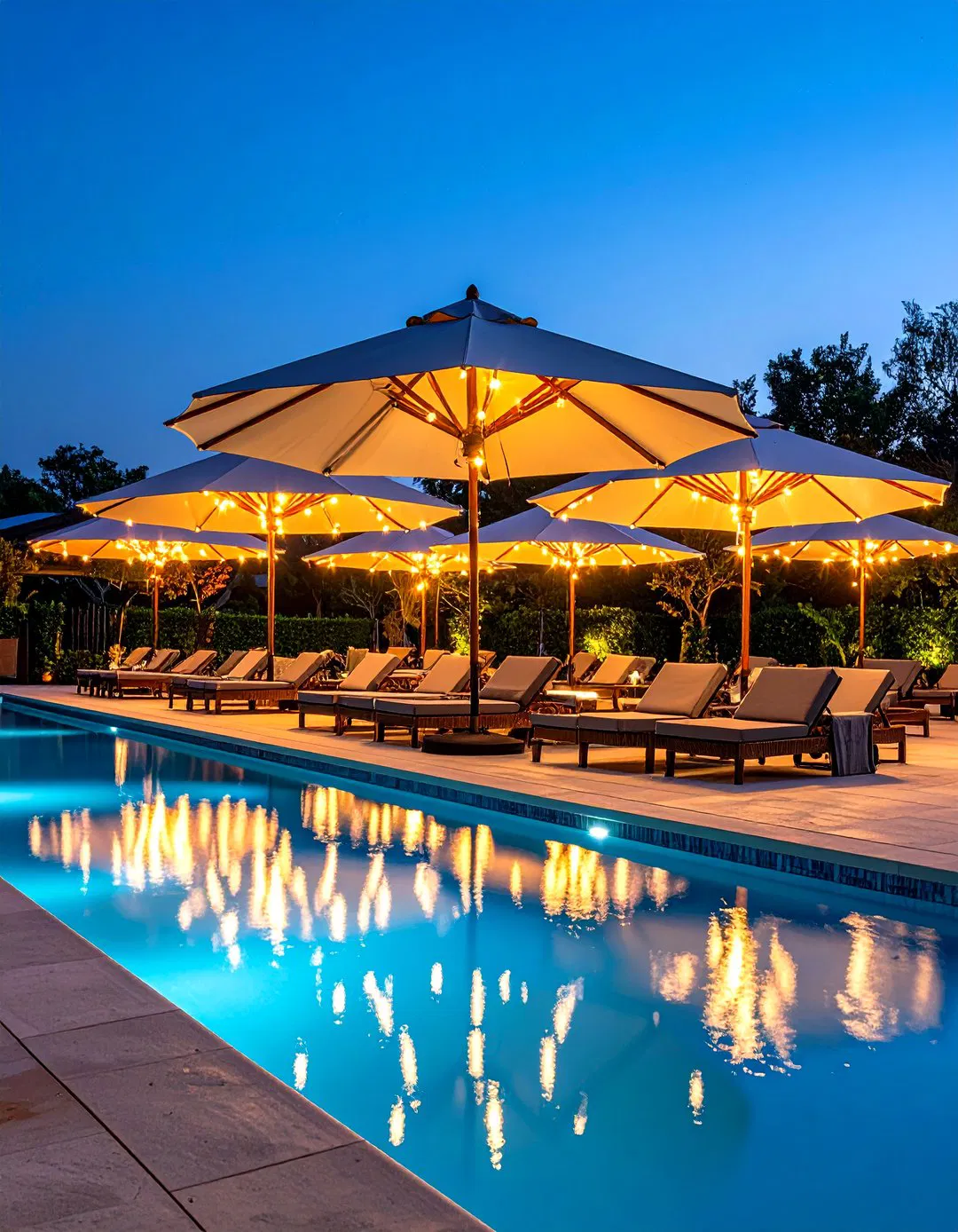 Pool Poolside Umbrella Market Lighting