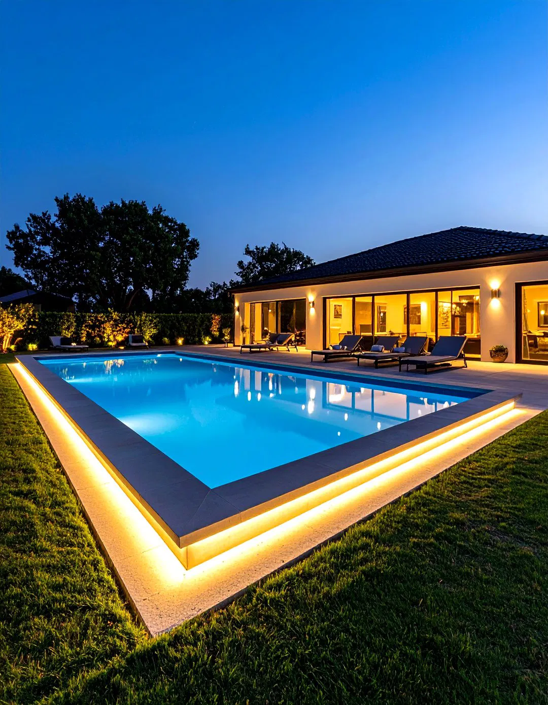 Pool Landscape Border Definition Lighting