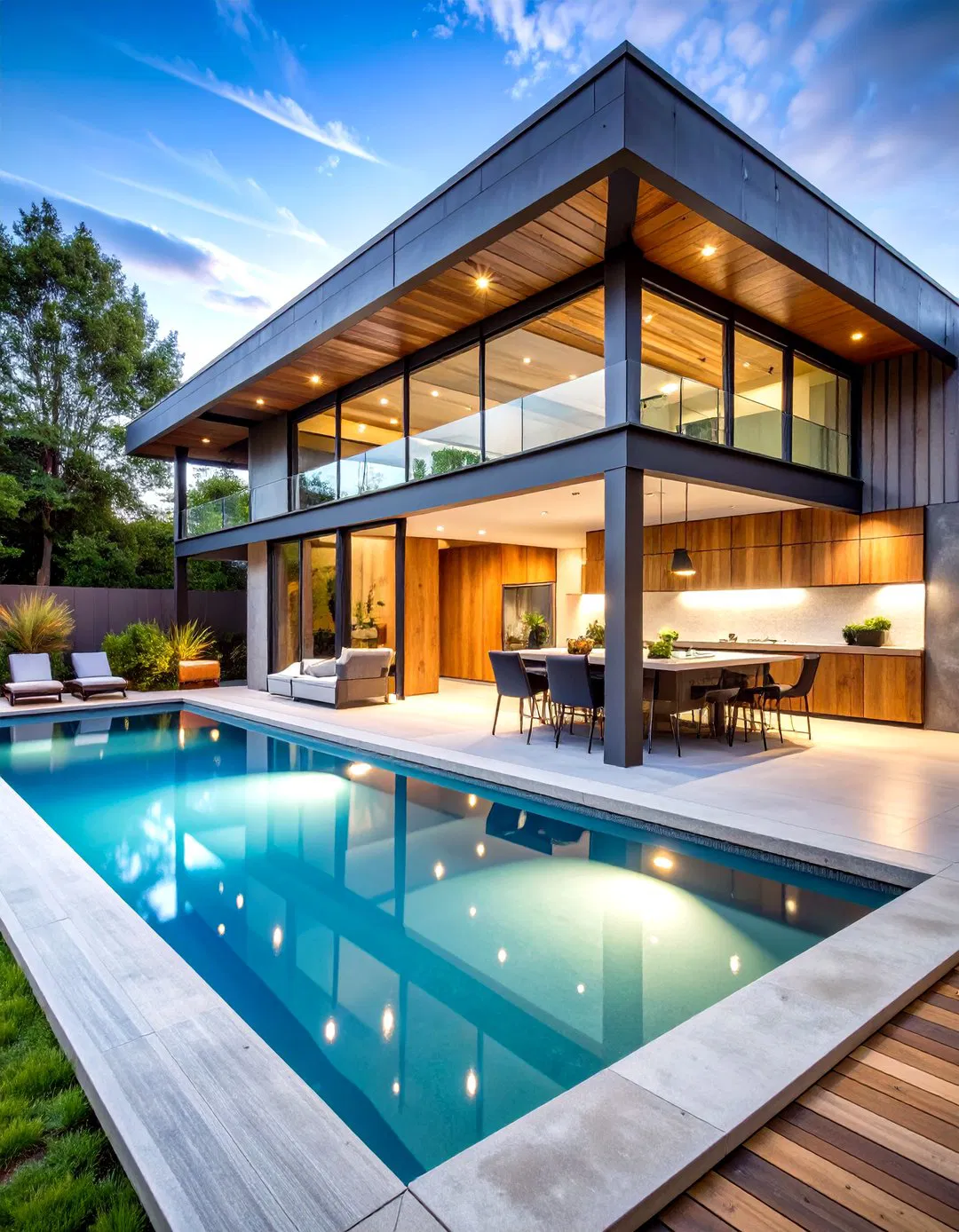 Industrial Loft Pool House with Chef-Grade Appliances