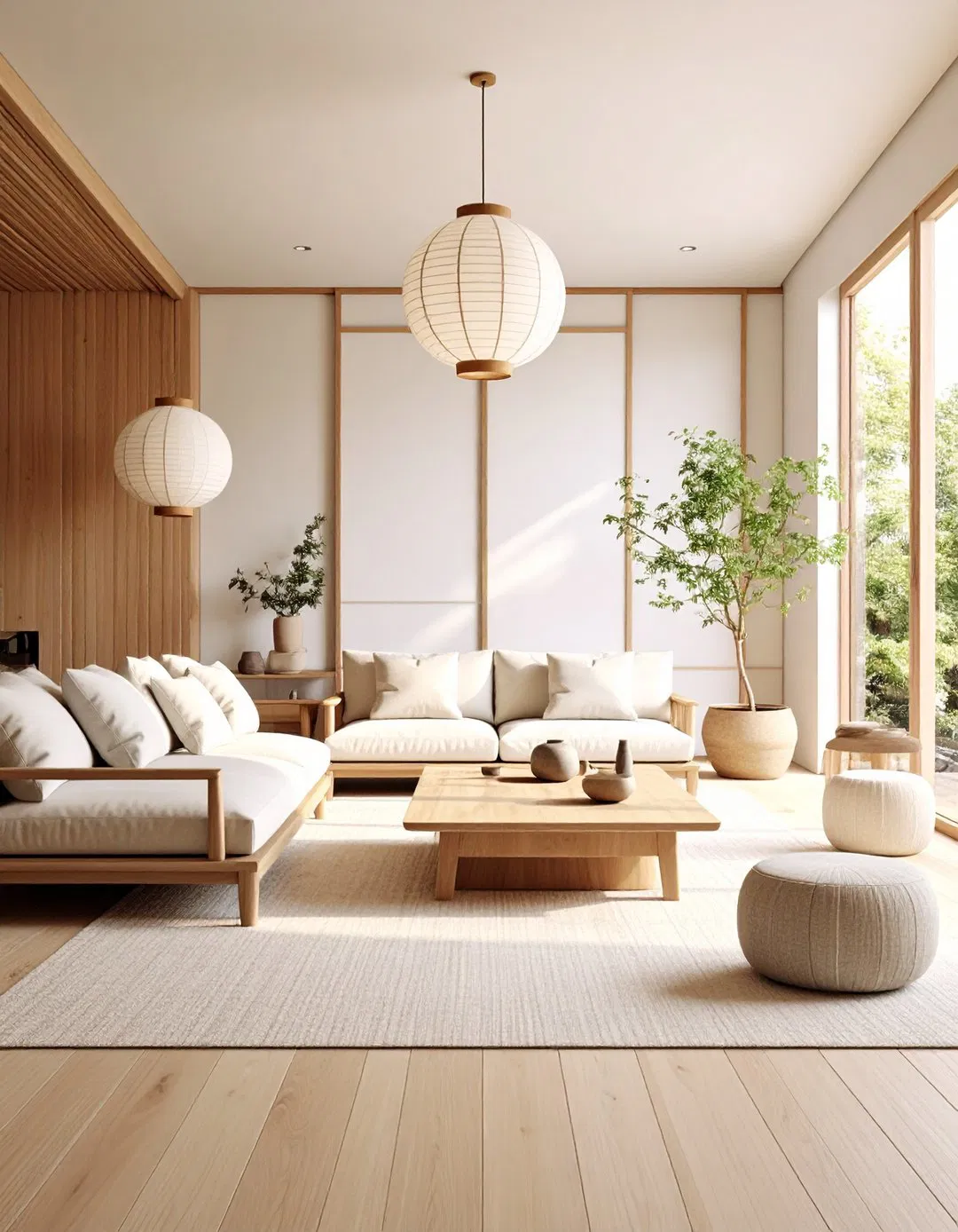 Modern Minimalist Japandi Living Room