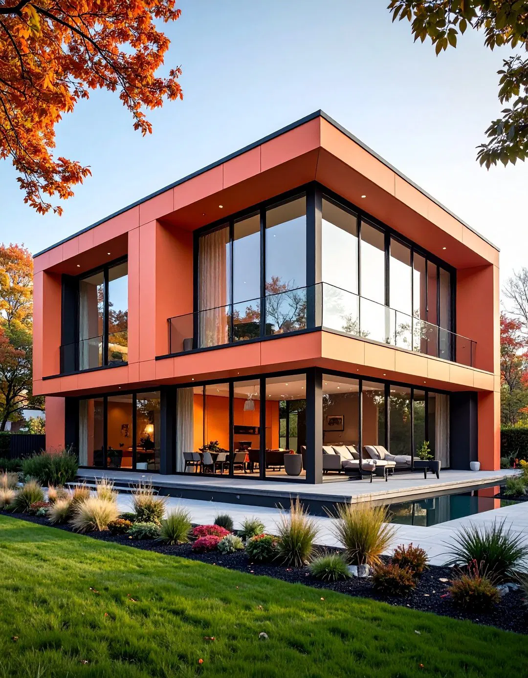 Contemporary Geometric Salmon Block